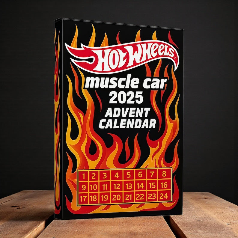 🔥¡Oferta imperdible! - 50% de descuento🔥 - 🚗Calendario de Adviento de coches de juguete Hot Wheels Muscle - 24 días (hasta 2025)🎄-ES