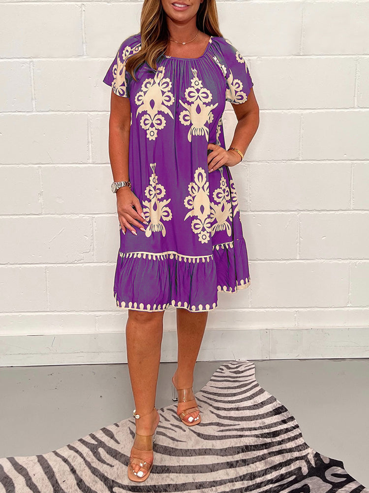 💃Vestido geométrico con escote cuadrado💟-ES