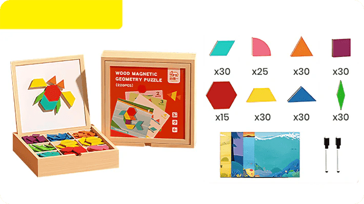 🎁Ranobožićna rasprodaja 50% POPUSTA🔥Set drvenih magnetskih slagalica s uzorkom🧩-HR
