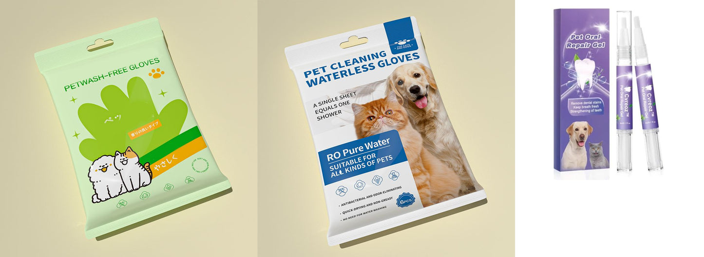 Guantes desodorizantes para limpieza de mascotas sin enjuague-ES