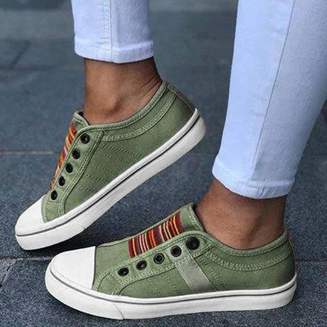 2025 Nuevos zapatos ortopédicos de verano Vintage Denim Slip On-ES