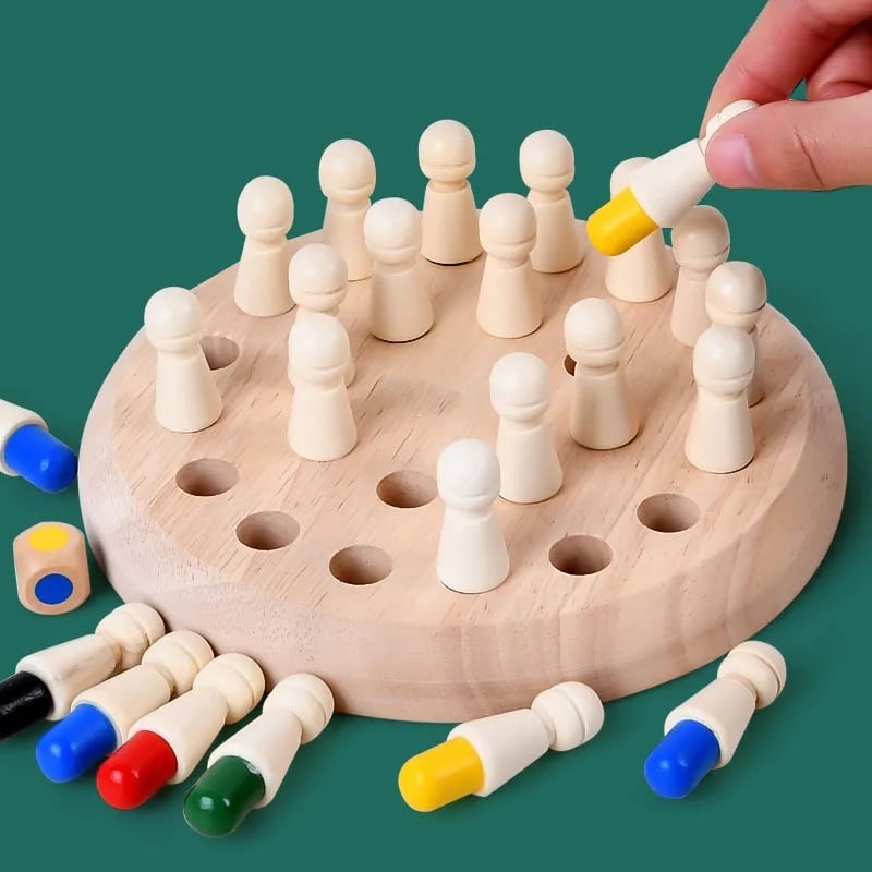 🔥 Juego de ajedrez de memoria con cerillas de madera-ES