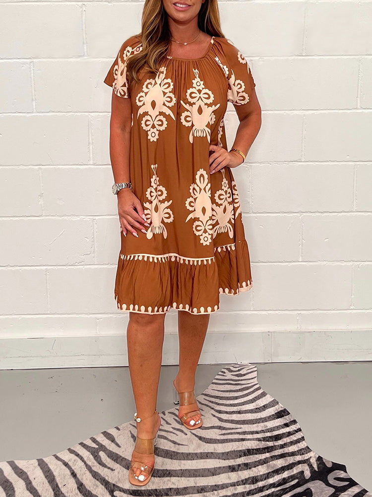 💃Vestido geométrico con escote cuadrado💟-ES