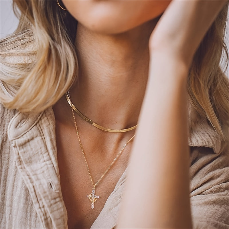 Collar de fe con cruz de corona-ES