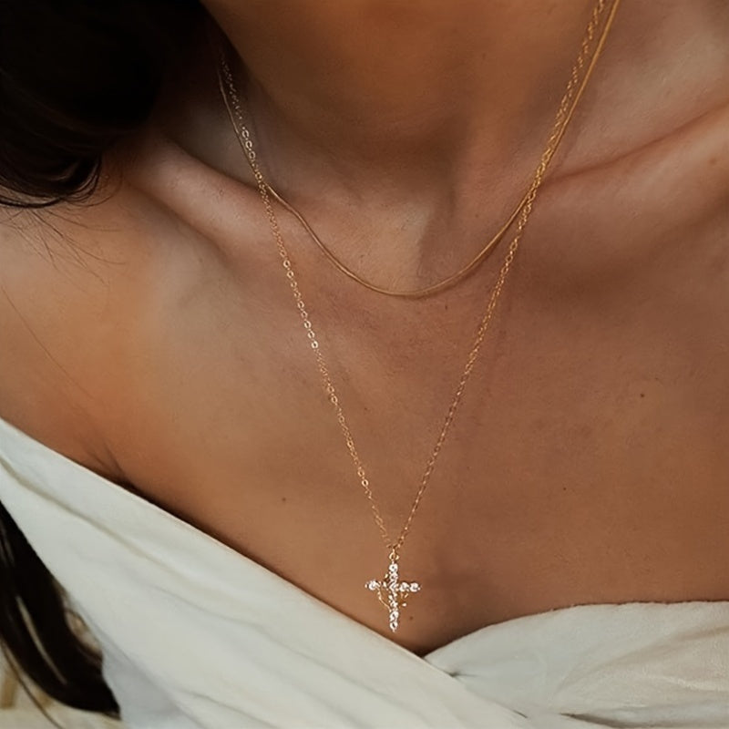 Collar de fe con cruz de corona-ES