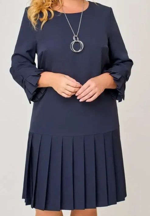 💌[S-5XL]👗Visokokakovostna, elegantna obleka v enobarvni barvi-SI