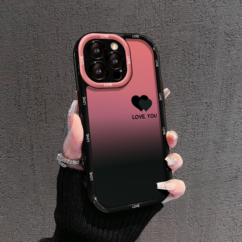 Mat gradientni ovitek za iPhone – LJUBIM TE IN SREČNO, Smiley Designs-SI