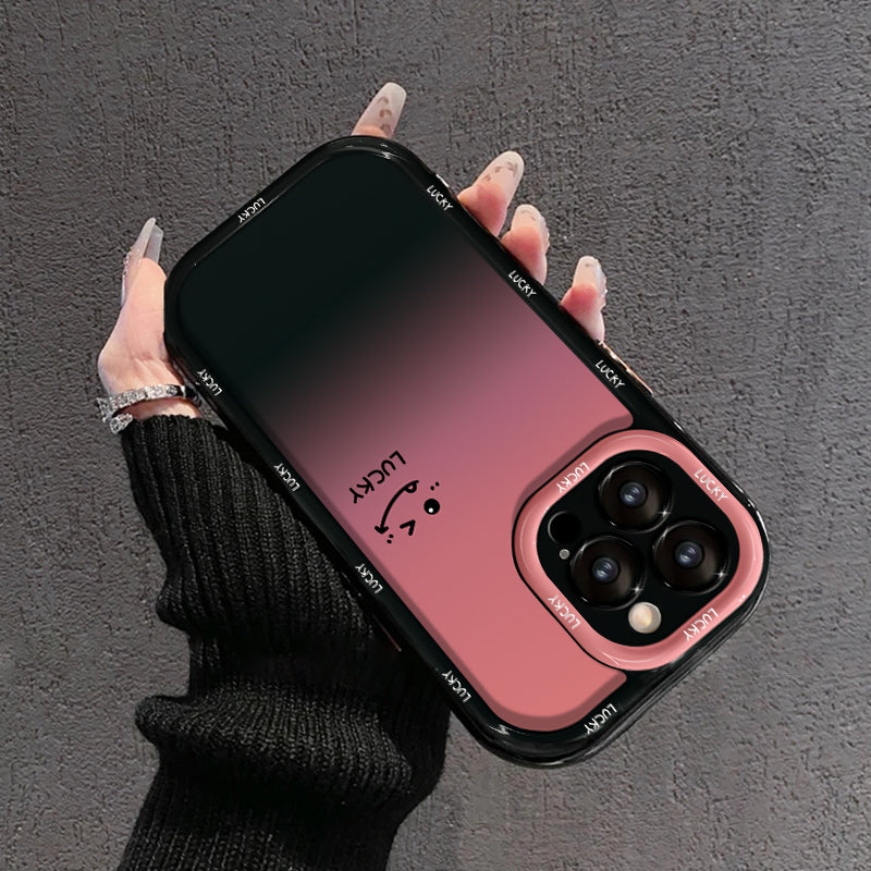Mat gradientni ovitek za iPhone – LJUBIM TE IN SREČNO, Smiley Designs-SI
