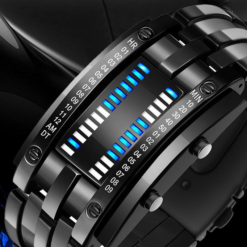 ⌚ ZDAJ 50 % POPUSTA! 🤓 Cyberpunk binarna LED ura – »Samo geeki jo razumejo« – futuristična, edinstvena in privlačna z modrim LED zaslonom 💙-SI