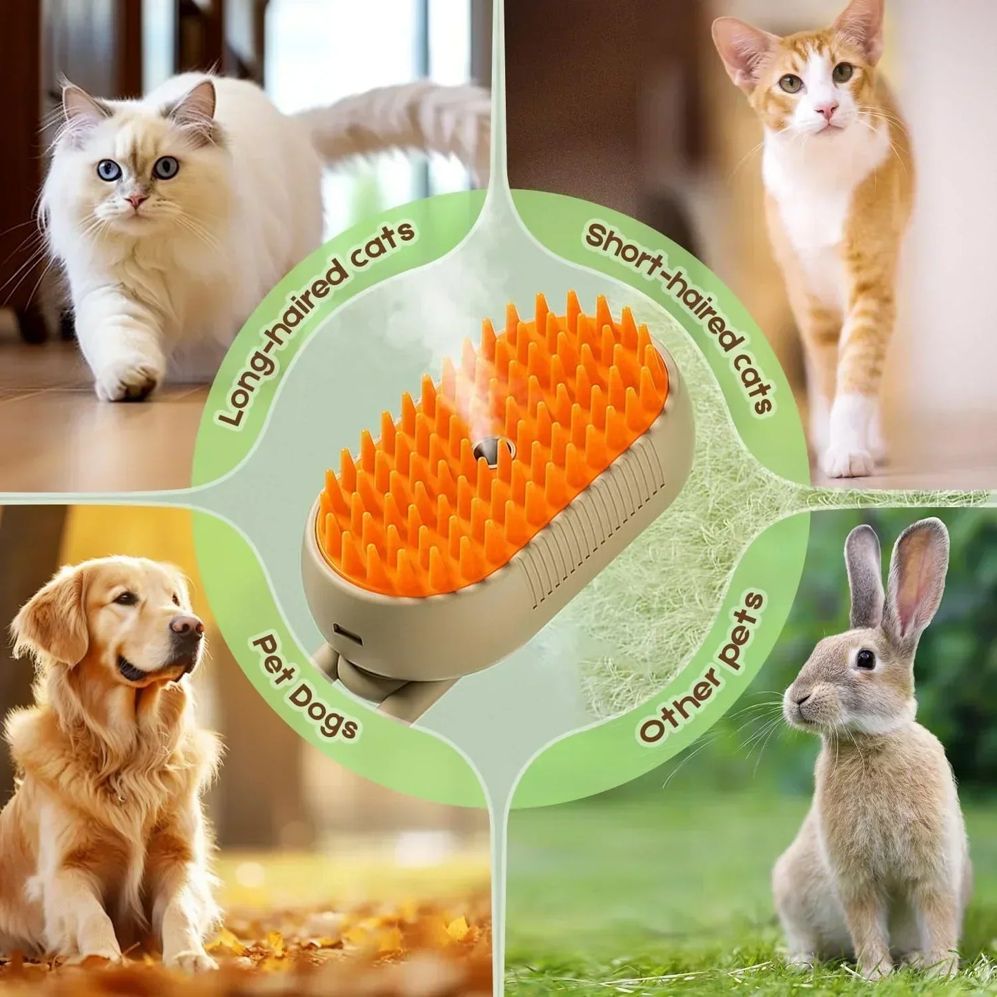 🐱🐶✨3 viename gariniai šepečiai augintiniams-LT