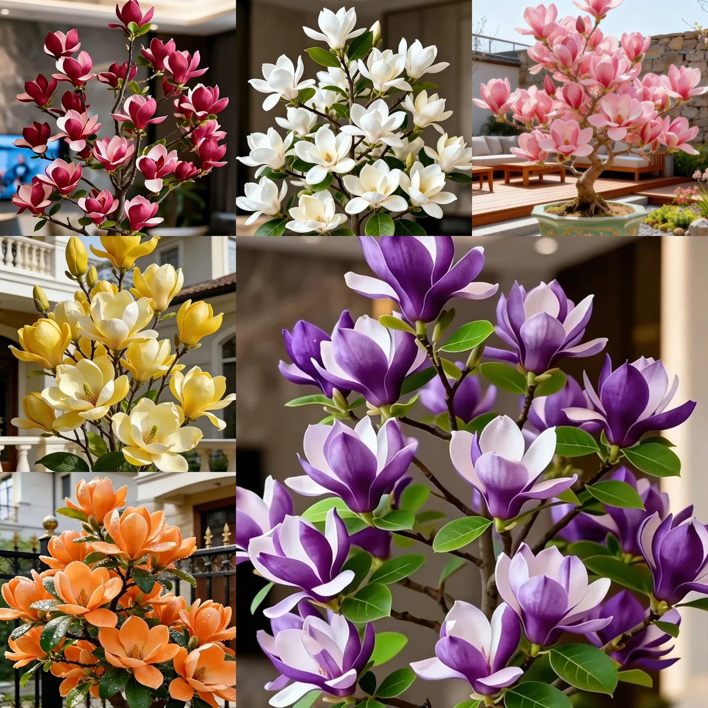 Magnolijos liliifloros svogūnėliai (violetinės orchidėjos) 🌸 Žiedai slepia lapus, ore tvyro kvapas-LT