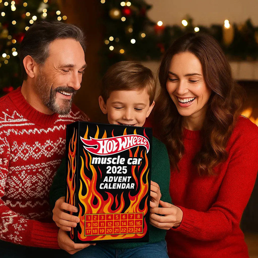 🔥¡Oferta imperdible! - 50% de descuento🔥 - 🚗Calendario de Adviento de coches de juguete Hot Wheels Muscle - 24 días (hasta 2025)🎄-ES