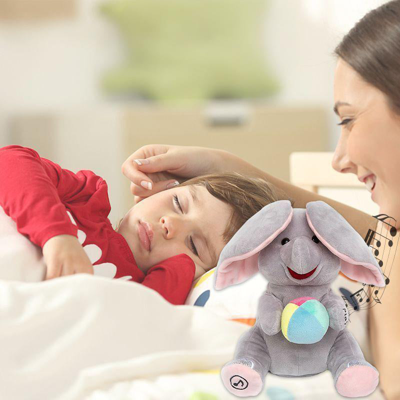 🎁🐘 Mielas pliušinis dramblio žaislas slėpynių žaidimui-LT