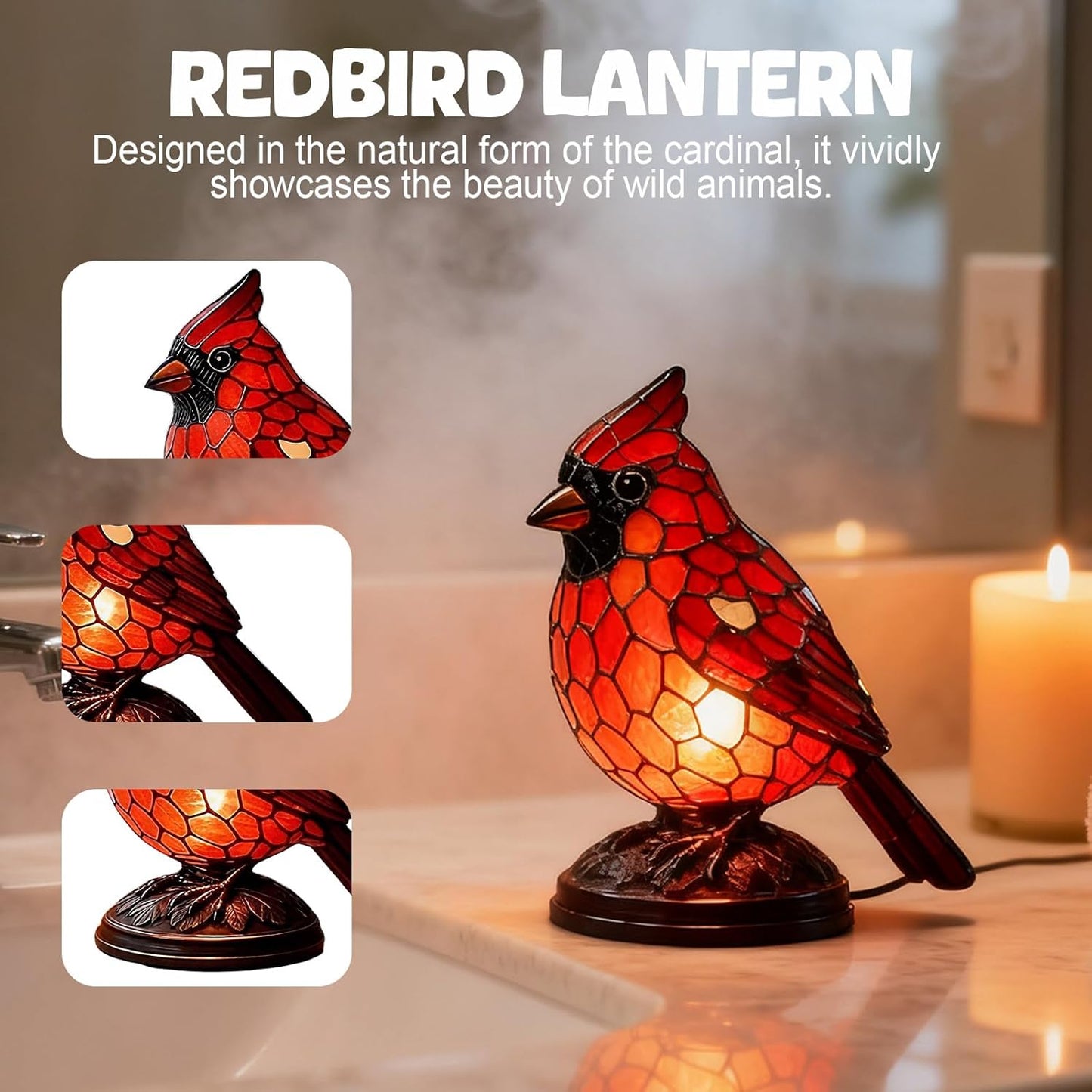 ⏰Último día de rebajas: 49% de descuento🐦Lámpara artesanal con forma de pájaro, líder de culto con traje rojo-ES