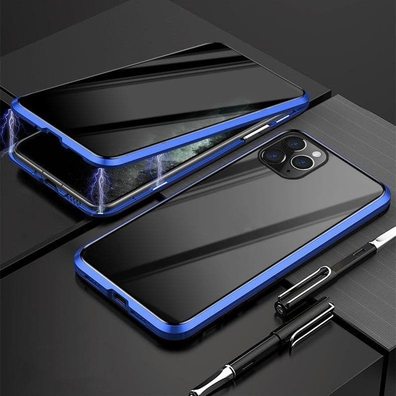 Magnetna maskica za iPhone s antirefleksnim staklom i metalom-HR