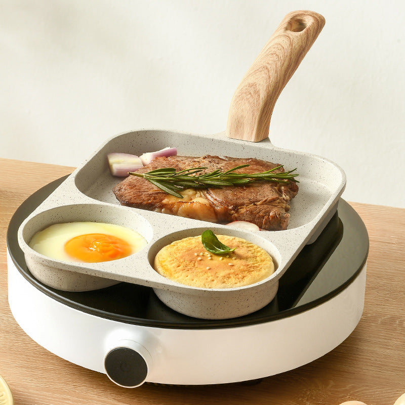 Sartén antiadherente 4 en 1: perfecta para huevos, tocino y hamburguesas.-ES