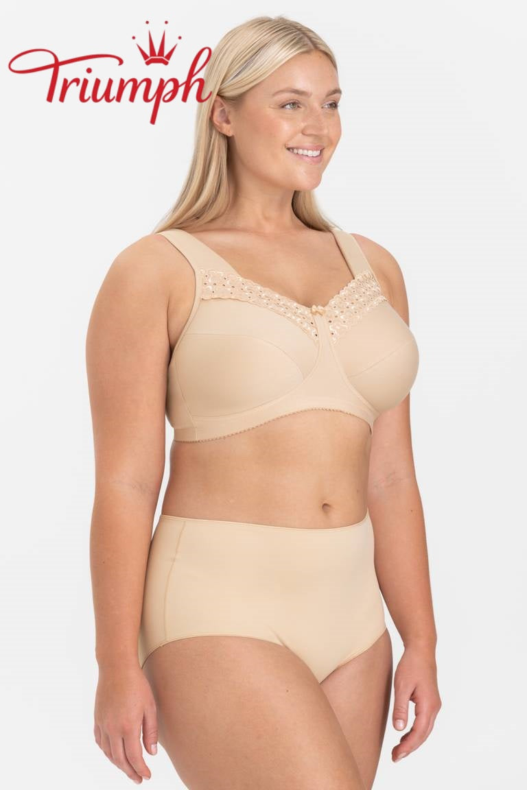 „Triumph®“ 4 dalių komplektas 🥰 Grynos medvilnės siuvinėtos liemenėlės — Yra įvairių spalvų ir dydžių-LT