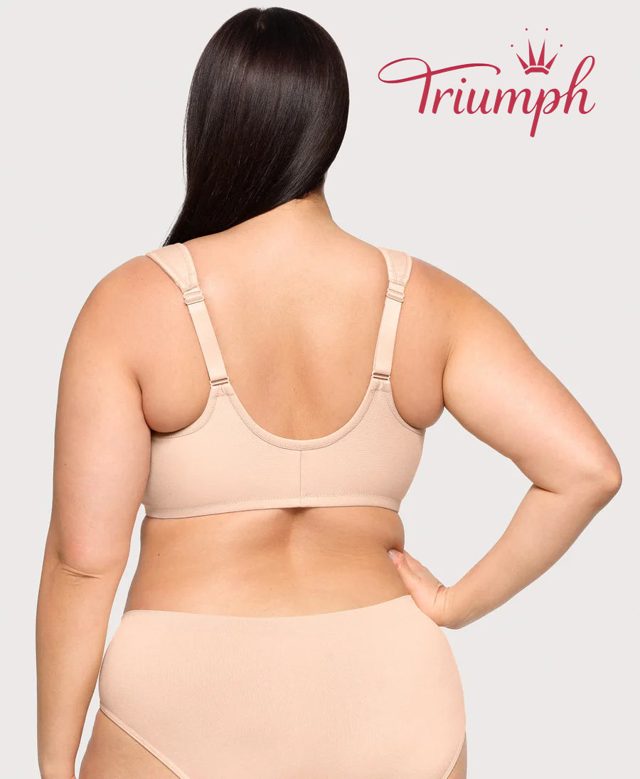 Triumph - (pakiranje od 3 komada) pamučni bralette s izvezenom čipkom, kopčanje sprijeda-HR