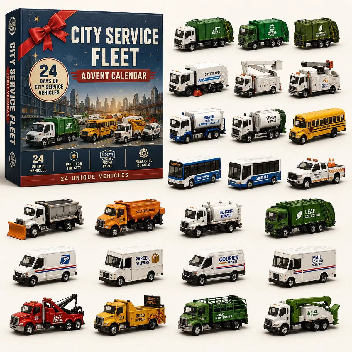 🚧Sukurkite savo automobilių parką! 24 dienų transporto priemonių advento kalendorius | ✨Naujas nuotykis kiekvieną rytą-LT