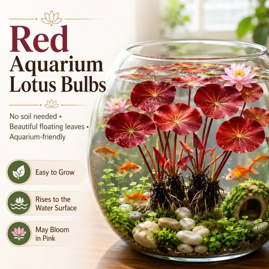 🐟Raíces de loto rojo hidropónico🌿 Convierte tu acuario en un jardín vivo-ES