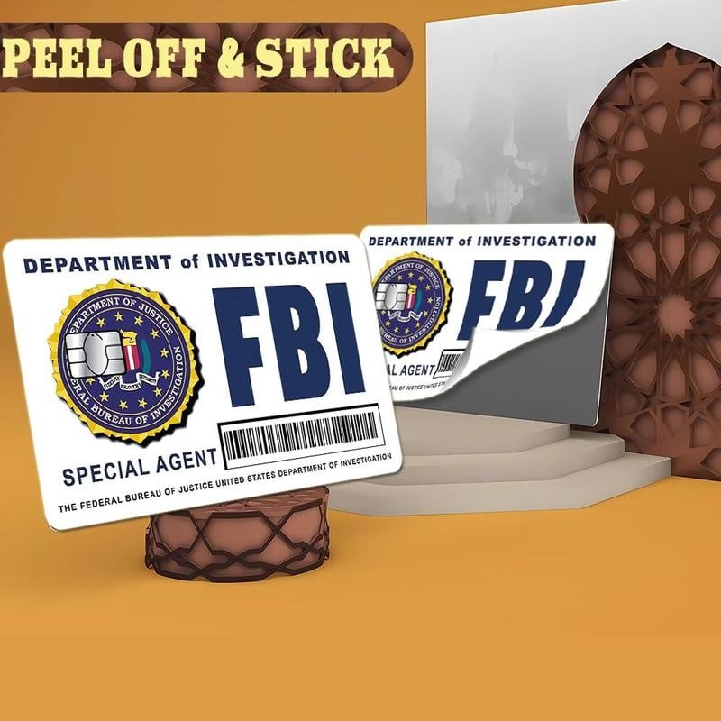 🔥Πακέτο Skin Card Secret Agent: Σχέδια FBI/ICE • Αυτοκόλλητα Cosplay & Δώρων-GR