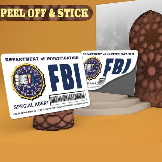 🔥Πακέτο Skin Card Secret Agent: Σχέδια FBI/ICE • Αυτοκόλλητα Cosplay & Δώρων-GR