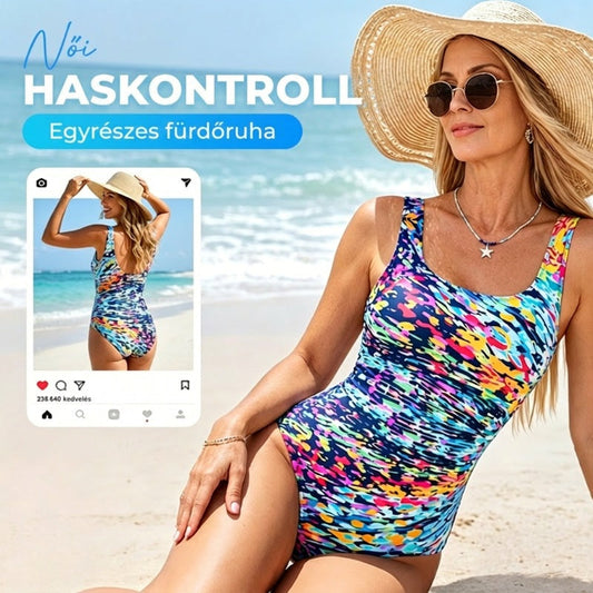 Moteriškas raštuotas vientisas maudymosi kostiumėlis-LT