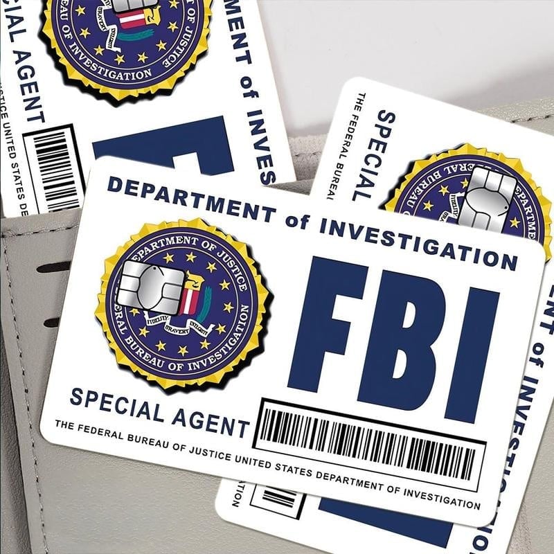 🔥Πακέτο Skin Card Secret Agent: Σχέδια FBI/ICE • Αυτοκόλλητα Cosplay & Δώρων-GR