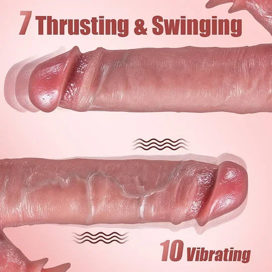 🌙Siurbimo puodelio tipo dildo: tikroviškas silikoninis dildo su 7 slėgio nustatymais ir 10 vibracijos bei šilumos funkcijų G taško, analinei ir vaginalinei stimuliacijai.-LT
