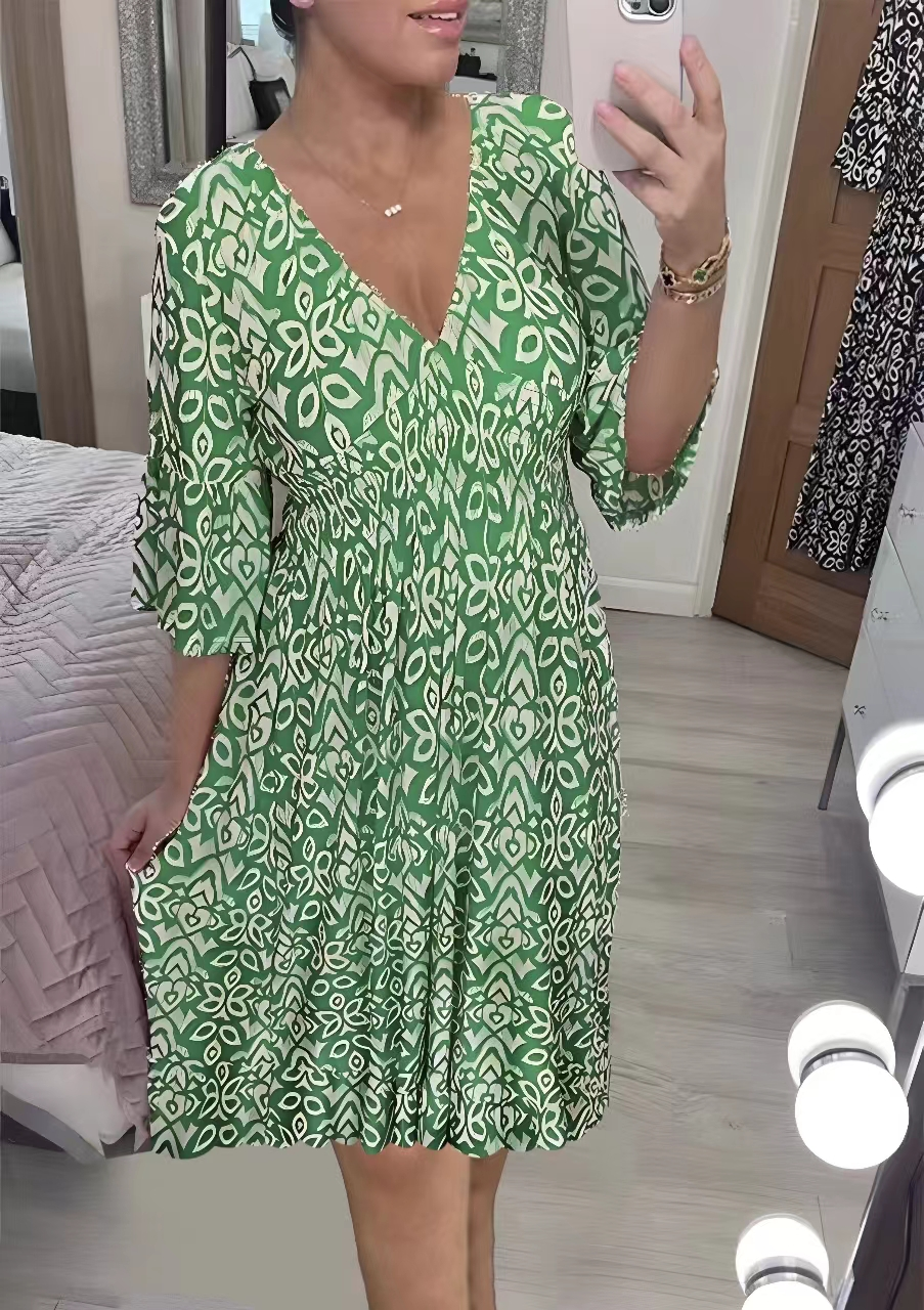 👗Minijaturna haljina s V izrezom-HR