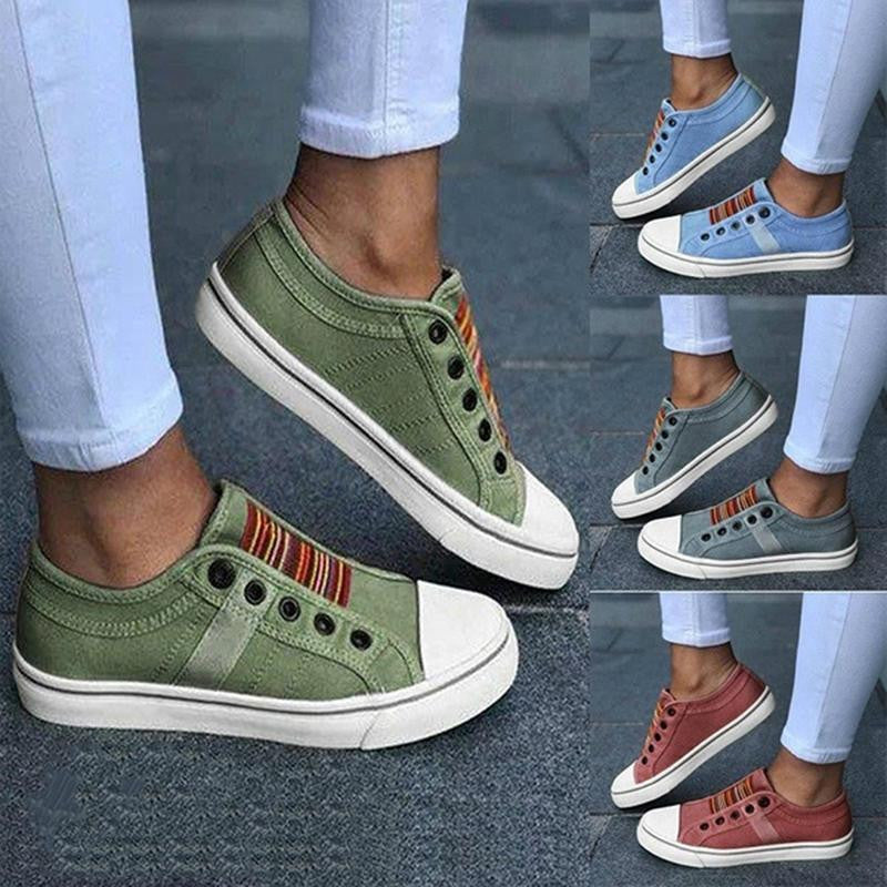 2025 Nuevos zapatos ortopédicos de verano Vintage Denim Slip On-ES