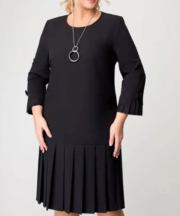 💌[S-5XL]👗Visokokakovostna, elegantna obleka v enobarvni barvi-SI