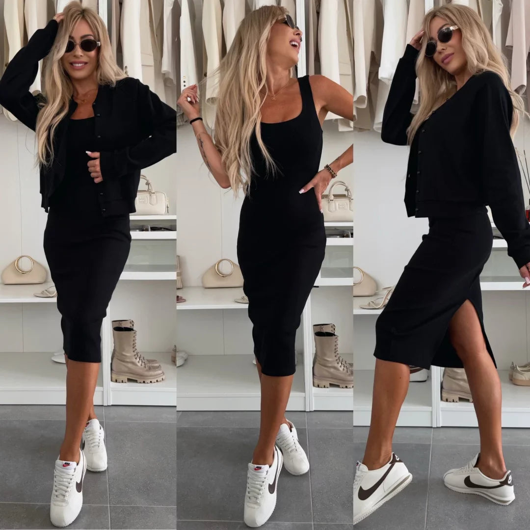 Traje casual de algodón 2 en 1 para mujer-ES
