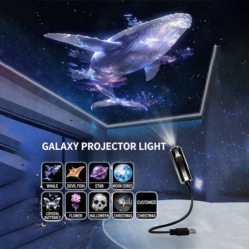 Proyector de luz nocturna USB con galaxia y luna 🥳🥳-ES