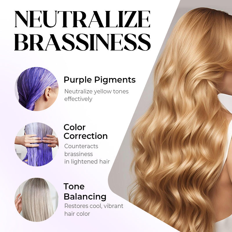 Mascarilla morada para cabello rubio: elimina los tonos amarillos, restaura el brillo y protege el color.-ES