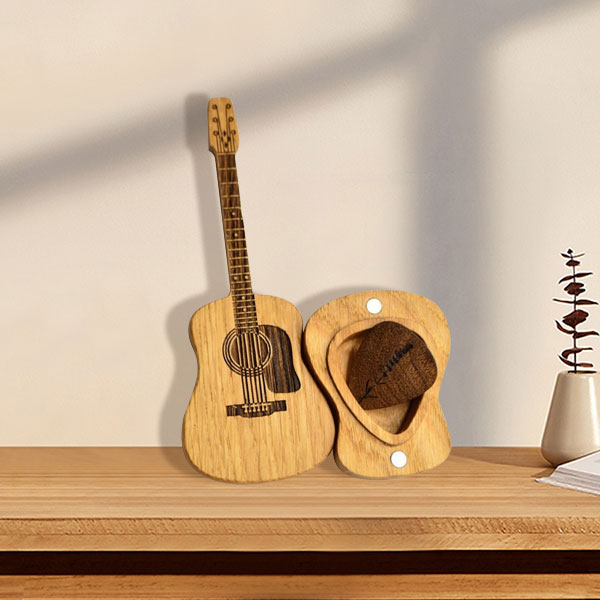🔥 IŠPARDAVIMAS 50% NUOLAIDA 💖 Medinė akustinės gitaros plektrų dėžutė 🎁🎸-LT