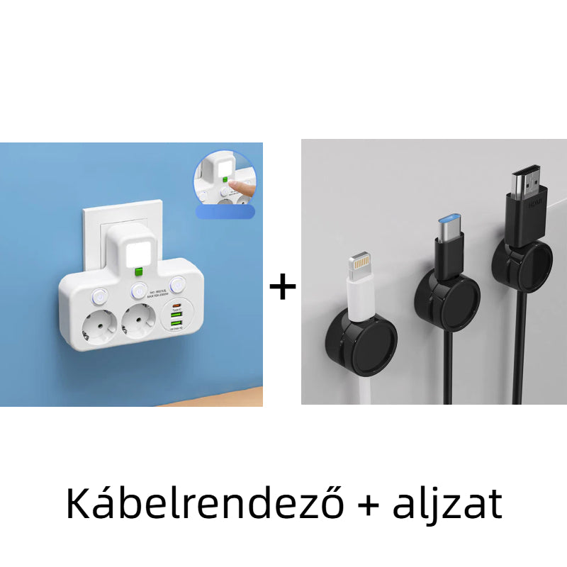 🔌⚡Pametni napajalni kabel z USB vrati (EU vtič)-SI