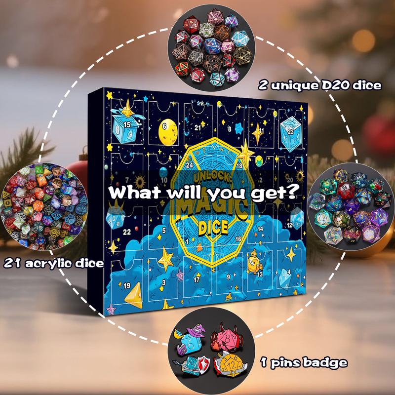 🔥ÚLTIMO DÍA 49% DE DESCUENTO - 🎄🎲Calendario de Adviento con dados navideños para 2025 - con 24 agujeros, sello incluido-ES