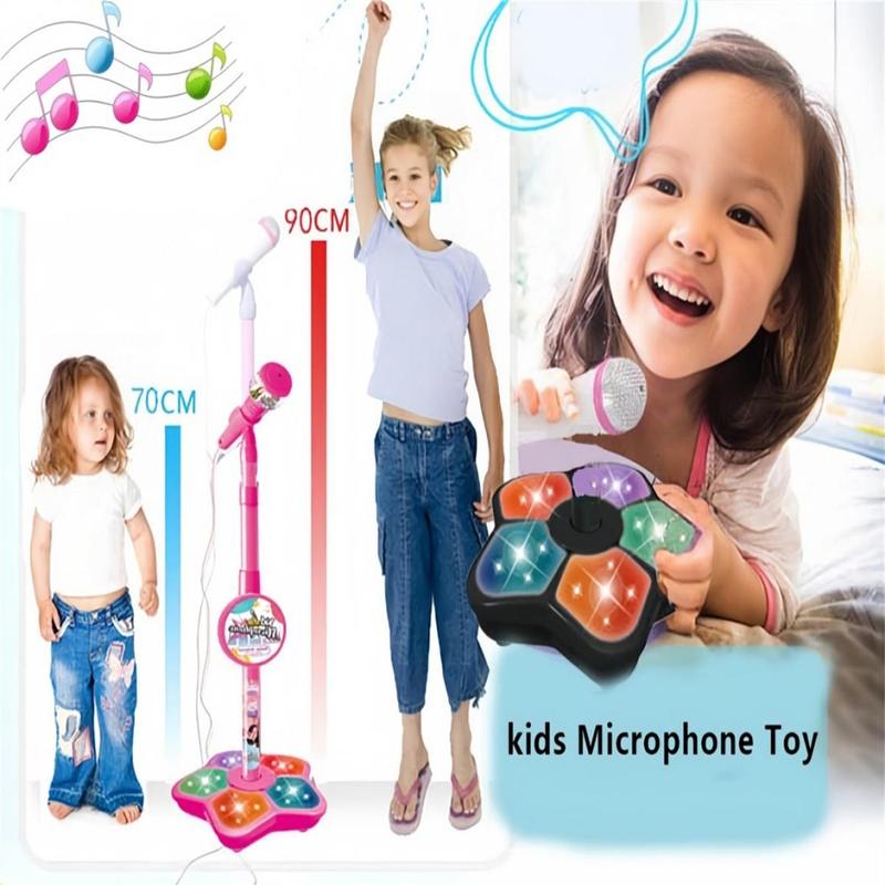 🎤 Igrača za karaoke mikrofon za otroke - lučke + raztegljivo držalo (70-90 cm) - popolno darilo za rojstni dan!🎁-SI