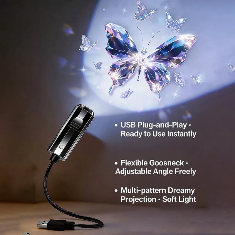Proyector de luz nocturna USB con galaxia y luna 🥳🥳-ES
