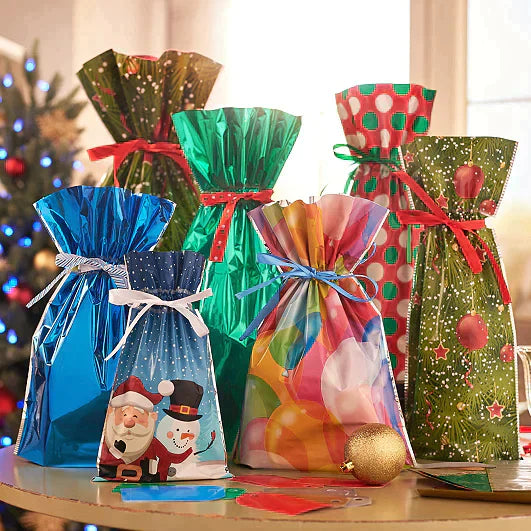 🎅🎁 Geriausias kalėdinis dovanų maišelis su virvele pasaulyje--LT