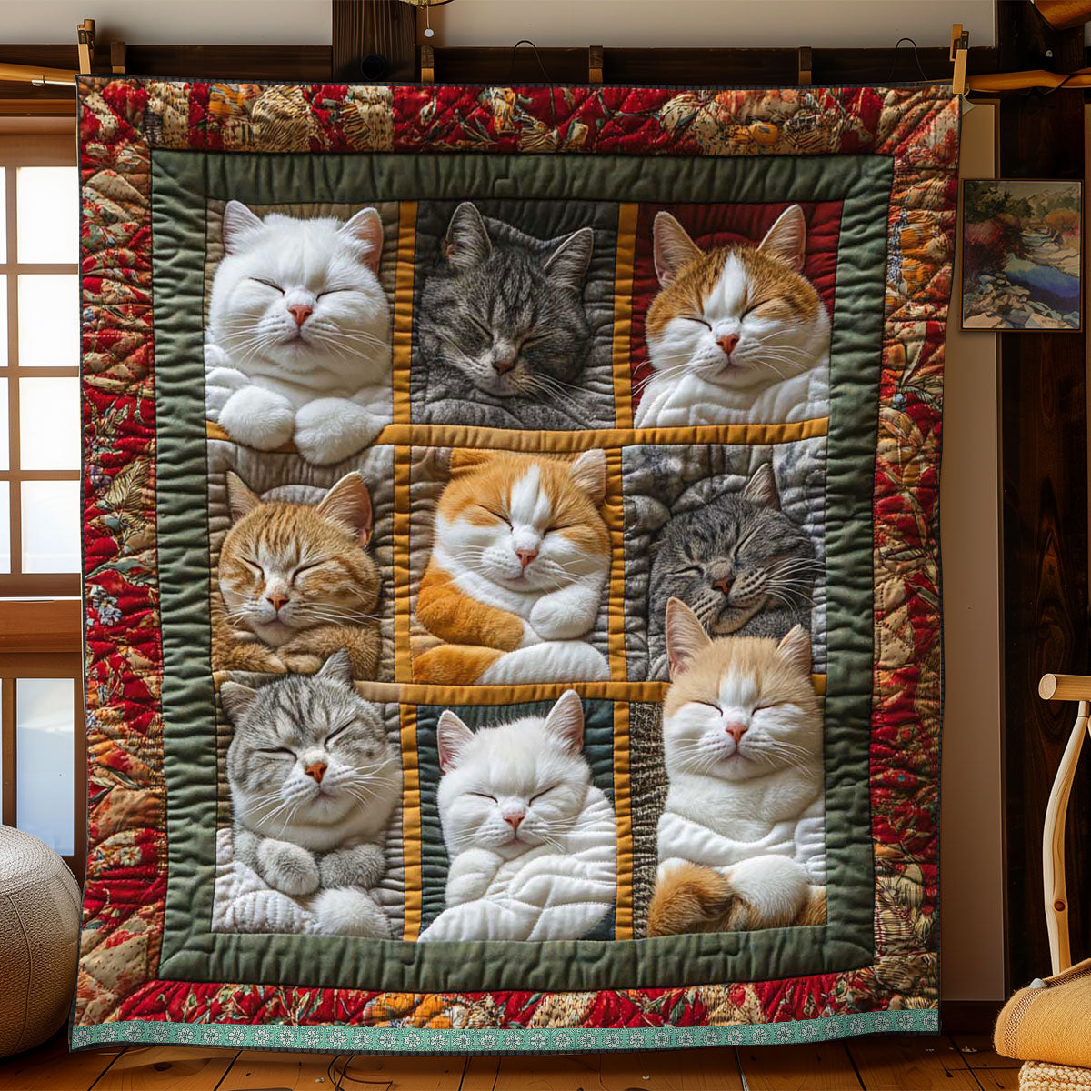 Manta para gato real durmiendo-ES