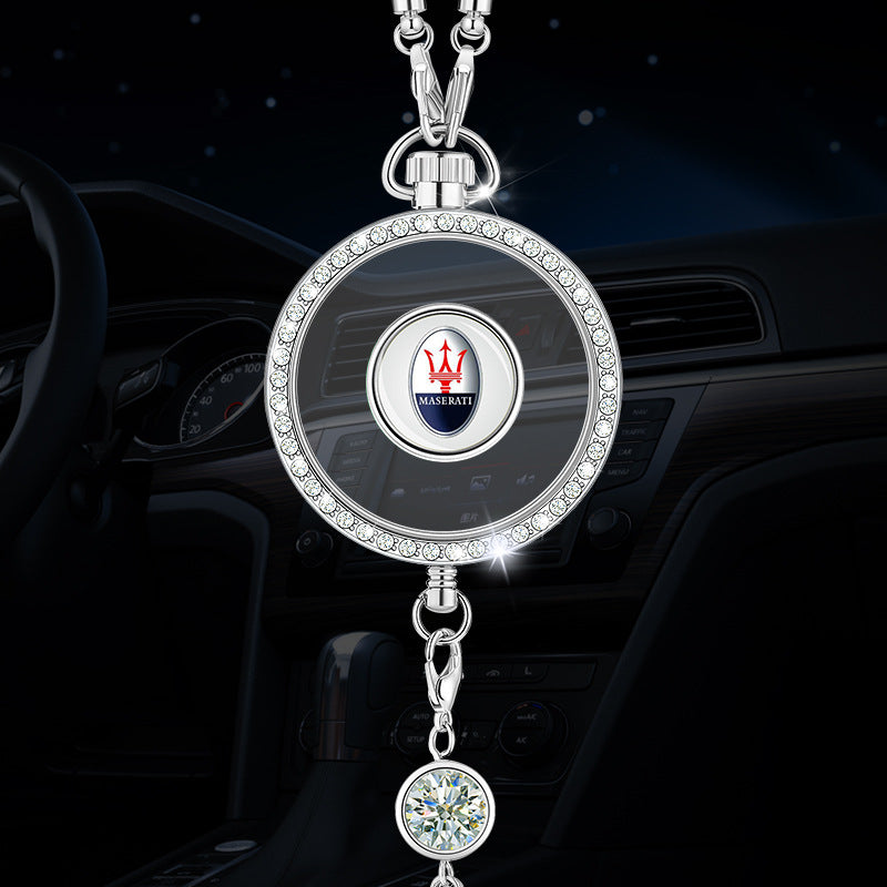 Colgante con el logotipo de aromaterapia para coche fabricado en metal y diamantes.-ES