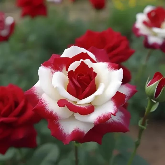 🌹 200/1000 τεμ. Σπάνιοι Δίδυμοι Σπόροι Κόκκινου και Λευκού Τριαντάφυλλου - Vibrant Garden Blooms-GR