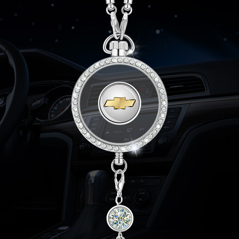 Colgante con el logotipo de aromaterapia para coche fabricado en metal y diamantes.-ES