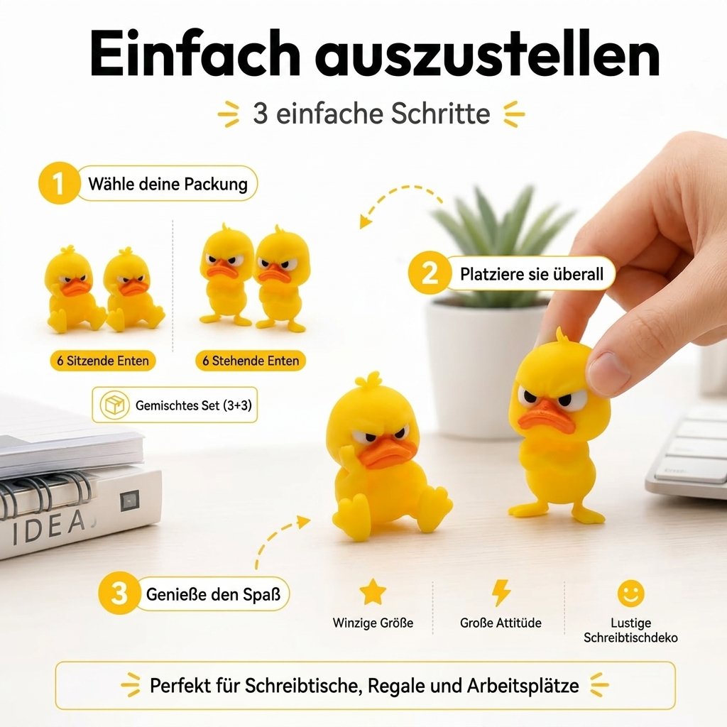😠 Figurica ljute patke za stol – Dodajte drzak dodir svom stolu! 🐥-HR