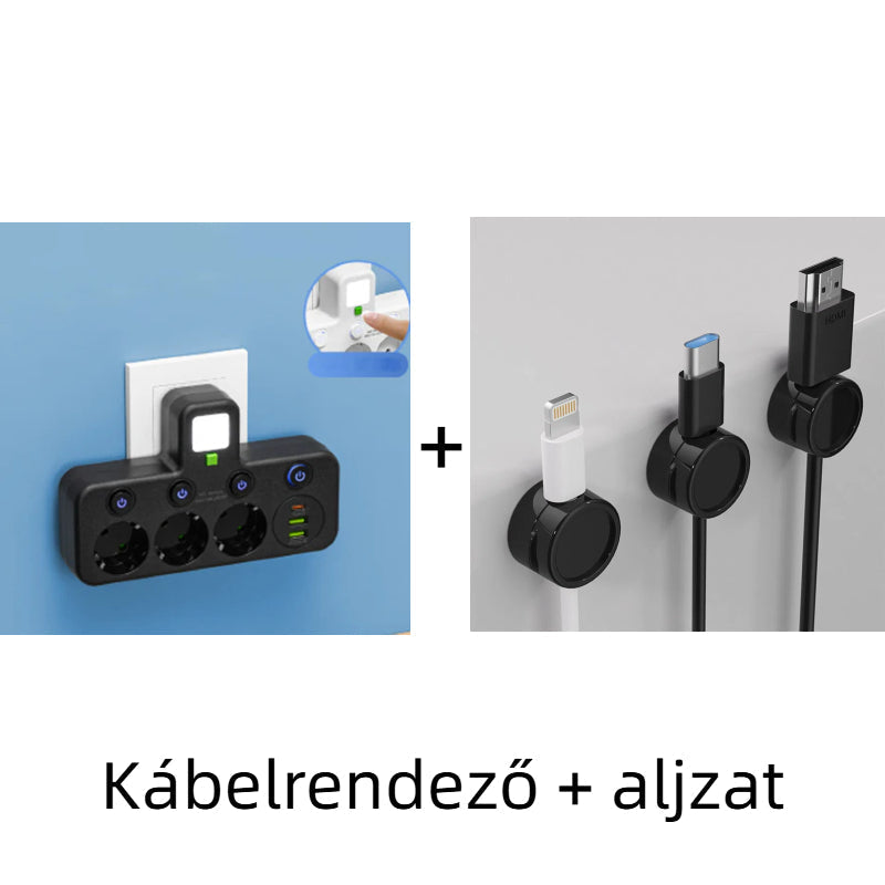 🔌⚡Pametni napajalni kabel z USB vrati (EU vtič)-SI