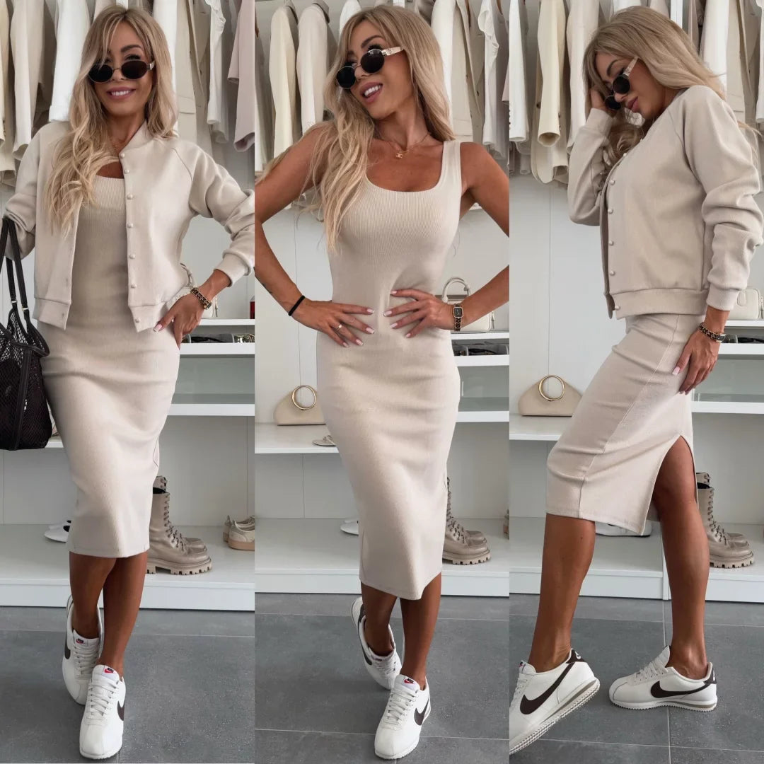 Traje casual de algodón 2 en 1 para mujer-ES