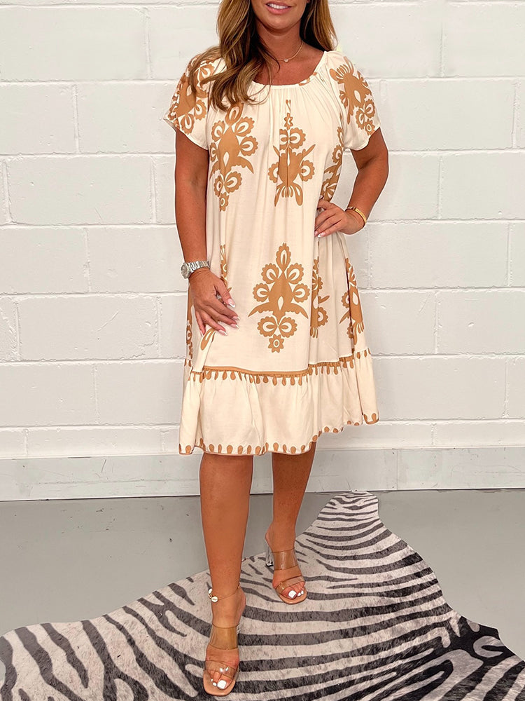 💃Vestido geométrico con escote cuadrado💟-ES