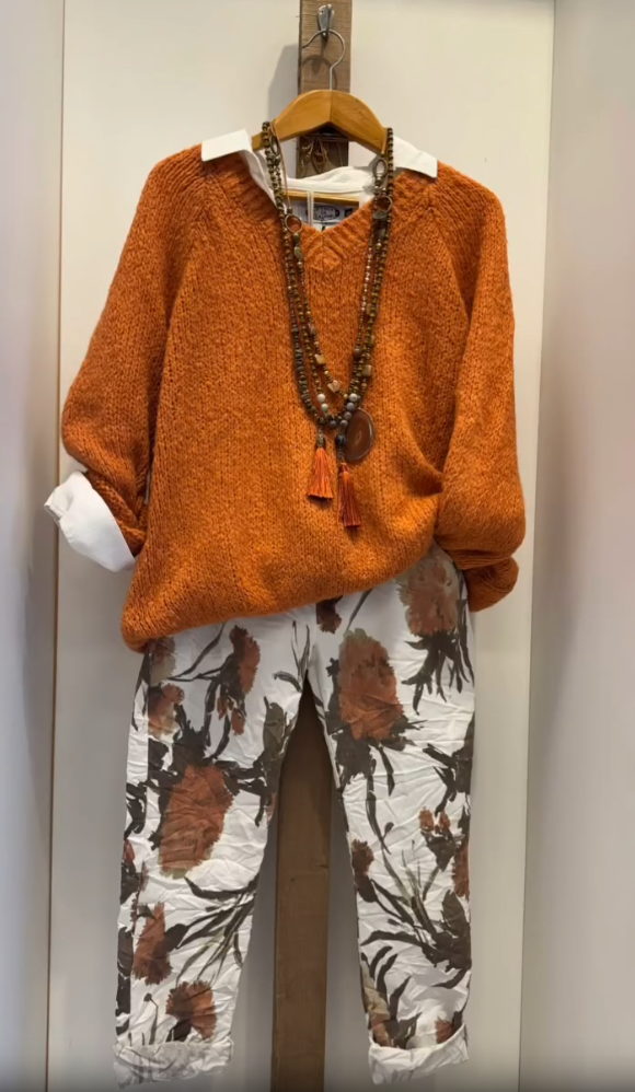 Ženski casual modni kostum, srajca, pulover in hlače-SI
